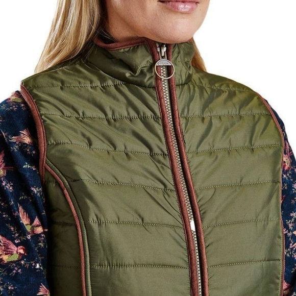 Barbour Olive Green Quilted Vest - Picture 3 of 11
